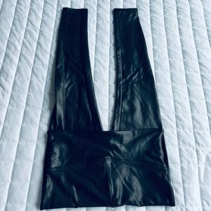 Women's Faux-Leather Tummy Control Leggings